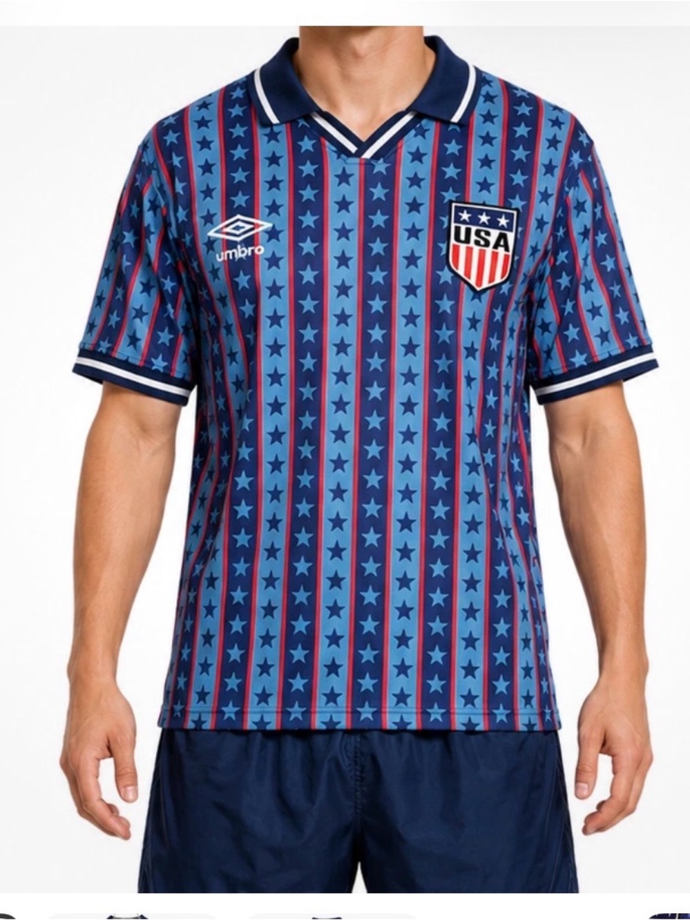 Umbro USA Star Stripes Soccer Jersey - Blue/Red/White